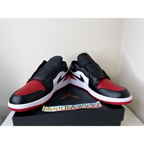 Jordan 1 Low Bred Toe 2.0 Mens Sizes 553558 161 - Picture 3 of 6